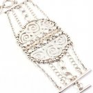 Clear Bracelet Toggle Bead Metal Casting Crstal Studs Snail Shells Matte Finish Text 142228-665MSCLR