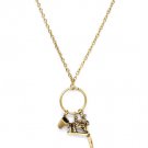 Gold Colored Necklace Charm Metal Casting Scissors Cup 27 Inch Long 15814-2813AGGOD