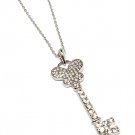 Clear Necklace Charm Key Buterfly Stud Crystal Studs Link Metal Casting 20 Inch Lo 171314-12124RDCLR