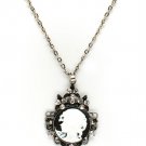 White Necklace Pendant Crystal Stone Lady Texture 2 1 4 Inch Drop 24 Inch Long 171314-12854RDWHT