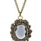 Black Necklace Pendant Glass Stone Crystal Studs Faceted Texture 2 Inch Pendant 20 171314-12970BOBKA