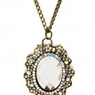 Clear Necklace Pendant Glass Stone Crystal Studs Faceted Texture 2 Inch Pendant 20 171314-12970BOCLR