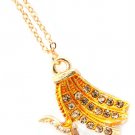 Yellow Necklace Pendant Crystal Studs Banana Texture 1 Inch Drop 16 Inch Long 171314-13002GDYEW