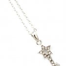 Clear Necklace Pendant Crystal Studs Star Key Texture 1 Inch Drop 16 Inch Long 171314-13016RDCLR