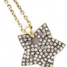 Clear Necklace Pendant Crystal Studs Star 1 3 4 Inch Drop Texture 18 Inch Long 171314-13027BOCLR