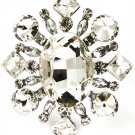 Clear Pendant And Brooch Formica Glass Stones Flower Texture 2 1 4 Inch Tall 171316-30656RDCLR