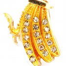 Yellow Pendant And Brooch Pin Crystal Studs Banana Texture 21 Mm Tall 171316-30662GDYEW