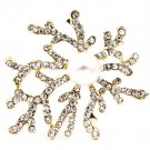 Clear Pendant And Brooch Metal Casting Pearl Crystal Studs 2 1 2 Inch Width 171316-30678GDCLR