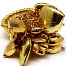 Gold Colored Ring Adjustable Stretch Heart 1 Inch Tall 171318-1048GDGOD