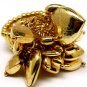 Gold Colored Ring Adjustable Stretch Heart 1 Inch Tall 171318-1048GDGOD