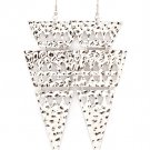 Silver Colored Earring Fish Hook Triangular Shape Metal Casting Sharp Edge Moving Jo 11615-1089RDSIV