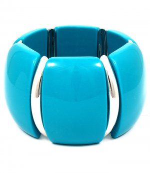 Turquoise Bracelet Stretch Formica 2 Inch Width 11632-1042RDTUQ