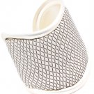 White Bracelet Cuff Faux Leather Metal Casting 2 1 4 Inch Width 1992-99238MSWHT