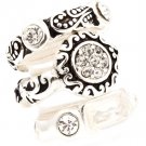 Clear Ring Adjustable Stretch Three Rings Crystal Studs Oval Acrylic Stones Metal  2101518-0449ASCLR