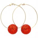 Orange Earring Pin Catch Fireball 2 1 2 Inch Hoop 3 Inch Drop 1115535-925GDORG