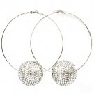 Clear Earring Pin Catch Oversized Hoop Fireball 1 Inch Ball 3 1 2 Inch Drop 1115535-930RDCLR