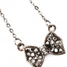 Black Necklace Pendant Crystal Studs Ribbon Pave Set 11 Mm Pendant 18 Inch Long 113114-2267BNBLK