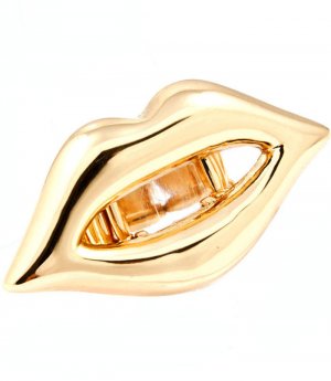 Gold Colored Ring Adjustable Stretch Lips 2 Inch Width 1 Inch Tall 113118-1236GDGOD