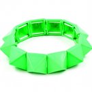 Green Bracelet Stretch Pyramid Shape 16 Mm Width 11312-1389GRN