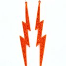 Orange Earring Linear Drop Fish Hook Crystal Studs Thunder Shape Pave Set 5 1 4 Inch D 11315-1361ORG
