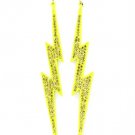 Yellow Earring Linear Drop Fish Hook Crystal Studs Thunder Shape Pave Set 5 1 4 Inch D 11315-1361YEW