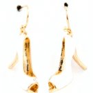 White Earring Fish Hook High Heels Enamel 20 Mm Drop 11315-1450GDWHT