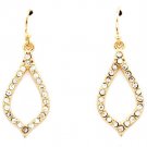 Clear Earring Fish Hook Crysatl Studs 1 Inch Drop 11315-1523GDCLR