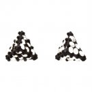 Clear Earring Post Earring Crystal Studs Pyramid Shape Pave Set 6 Mm Drop 11315-2309BKCLR