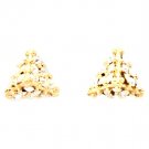 Clear Earring Post Earring Crystal Studs Pyramid Shape Pave Set 6 Mm Drop 11315-2309GDCLR