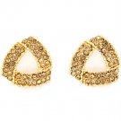 Brown Earring Post Earring Crystal Studs Pave Set 19 Mm Drop 11315-2314GDBRO