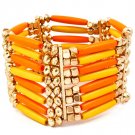 Yellow Bracelet Stretch Mixed Bead Formica 1 3 4 Inch Width 116112-2093GDYEW