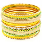 Yellow Bracelet Bangle Stackable Crystal Studs Various Hoops 1 3 4 Inch Width 11612-1203GDYEW