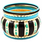 Turquoise Bracelet Bangle Stackable Various Hoops Enamel 2 1 4 Inch Width 11612-1211AGTUQ