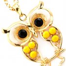 Yellow Necklace Long Necklace Pendant Stud Owl Formica 2 1 4 Inch Pendant 30 Inch  12141430-631GDYEW
