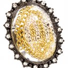Clear Ring Adjustable Stretch Crystal Studs Oval Luctie Stone 2 Inch Tall 12141828-190BNCLR
