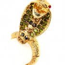 Green Ring Adjustable Stretch Crystal Studs Cobra 1 1 4 Inch Tall / 12141829-037GDGRN