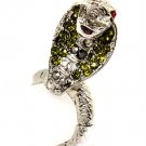Green Ring Adjustable Stretch Crystal Studs Cobra 1 1 4 Inch Tall / 12141829-037RDGRN