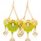 Green Earring Chandelier Drop Fish Hook Crystal Studs Navette Acrylic Stone Fringe  1214528-724GDGRN