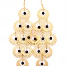 Black Earring Fish Hook Bead Cresent Matte Finish Moving Joint 3 3 4 Inch Drop 1214528-785MGBLK