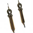 Clear Earring Linear Drop Fish Hook Crystal Studs Tassel Texture 3 1 2 Inch Drop 1214531-036BOCLR