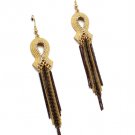 Clear Earring Linear Drop Fish Hook Crystal Studs Tassel Texture 3 1 2 Inch Drop 1214531-036MGCLR