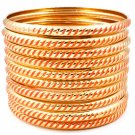 Orange Bracelet Bangle Stackable Metal Casting Painted 2 Inch Width 13132-1819GDORG