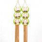 Green Earring Chandelier Drop Fish Hook Linear Drop Cresent Enamel Tassel 9 Inch Dro 13135-1504GDGRN