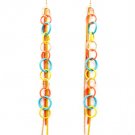 Multi Colored Earring Linear Drop Fish Hook Hoops Link Tassel 7 1 2 Inch Drop 13135-1546GDMLT