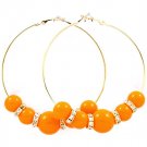 Orange Earring Pin Catch Hoop Marbles Rondelle 3 Inch Drop 139527-104GDORG