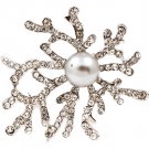Gray Pendant And Brooch Pin Pearl Metal Casting Crystal Studs 2 Inch Width 171316-30678RDGRY