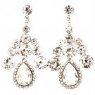 Clear Earring Post Earring Crystal Studs Tear Drop 2 Inch Drop 17135-22821RDCLR