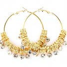 Clear Earring Pin Catch Hoop Bead Prong Set 2 1 2 Inch Drop 17135-22837GDCLR