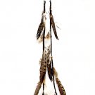 Black Earring Fish Hook Multi Strands Suede Cords Wood Beads Feathers Oversize 22 I 19215-99732SOBLK