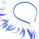 Blue Hair Accessories Headband Fabric Feathers 4 Inch Tall 19218-99190BLU